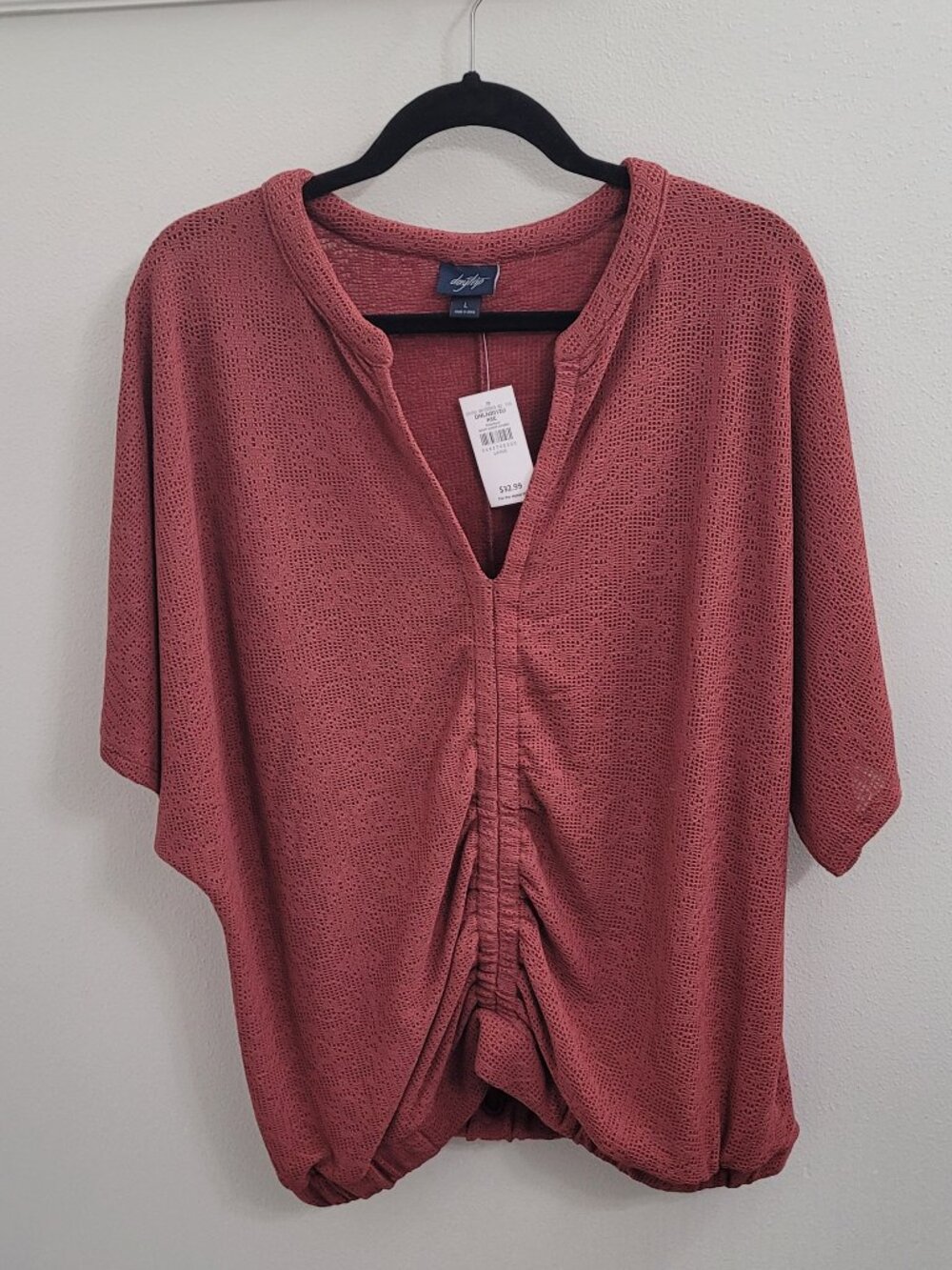 Daytrip Women's Rosewood Short Sleeve Dolman Top Size Large NWT